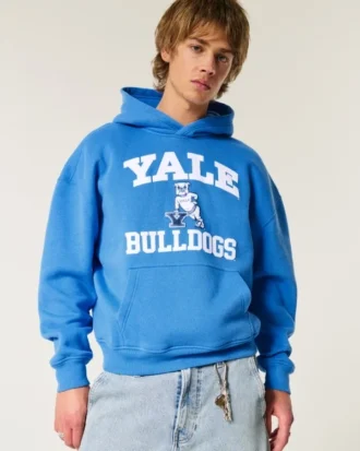 Boxy Yale Bulldogs grafisk hoodie