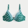 Broderad bikini-top med bygel och djup urringning