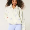 Broderad sherpa-fleecejacka Broderad sherpa-fleecejacka