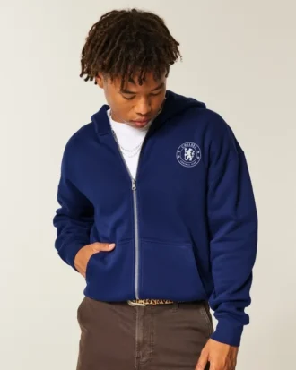 Chelsea Football Club grafisk hoodie med dragkedja