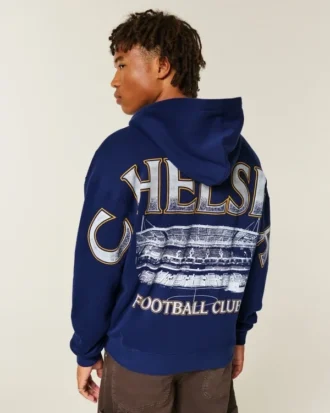 Chelsea Football Club grafisk hoodie med dragkedja
