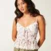 Chiffong-camisole med volanger Chiffong-camisole med volanger
