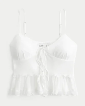 Chiffong-camisole med volanger