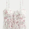 Chiffong-camisole med volanger Chiffong-camisole med volanger