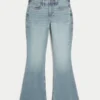 Curvy hög midja medium tvättade flare jeans Curvy hög midja medium tvättade flare jeans