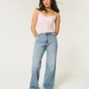 Curvy högmidjade baggy jeans i medium tvätt Curvy högmidjade baggy jeans i medium tvätt