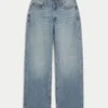 Curvy högmidjade baggy jeans i medium tvätt Curvy högmidjade baggy jeans i medium tvätt