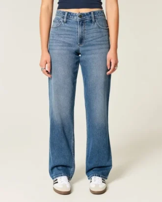 Curvy högmidjade dad jeans