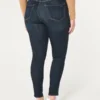 Curvy högmidjade mörkblå jeansleggings