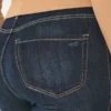 Curvy högmidjade mörkblå jeansleggings