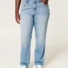 Curvy högmidjade raka jeans i medium tvätt Curvy högmidjade raka jeans i medium tvätt