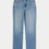 Curvy högmidjade raka jeans i medium tvätt Curvy högmidjade raka jeans i medium tvätt