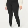 Curvy högmidjade svarta jeansleggings Curvy högmidjade svarta jeansleggings