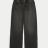 Curvy högmidjade tvättade svarta baggy jeans Curvy högmidjade tvättade svarta baggy jeans