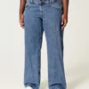 Curvy låg midja medium tvätt baggy jeans Curvy låg midja medium tvätt baggy jeans