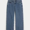 Curvy låg midja medium tvätt baggy jeans Curvy låg midja medium tvätt baggy jeans