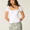 Curvy låg midja mini-skort i kamouflage-denim Curvy låg midja mini-skort i kamouflage-denim