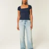 Curvy lågmidjade baggy jeans i ljus tvätt Curvy lågmidjade baggy jeans i ljus tvätt