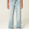 Curvy lågmidjade baggy jeans i ljus tvätt Curvy lågmidjade baggy jeans i ljus tvätt