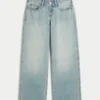 Curvy lågmidjade baggy jeans i ljus tvätt Curvy lågmidjade baggy jeans i ljus tvätt