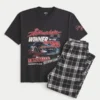 Dale Earnhardt NASCAR-T-shirt med tryck och pyjamasbyxor i flanell Dale Earnhardt NASCAR-T-shirt med tryck och pyjamasbyxor i flanell