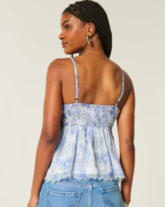 Enkel babydoll-top i chiffong