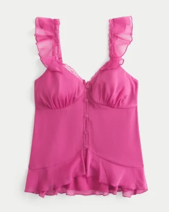 Enkel babydoll-top i chiffong