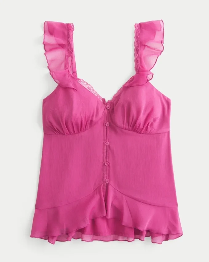 Enkel babydoll-top i chiffong