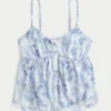 Enkel babydoll-top i chiffong