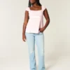 Enkel babydoll-top i satin med knytband Enkel babydoll-top i satin med knytband