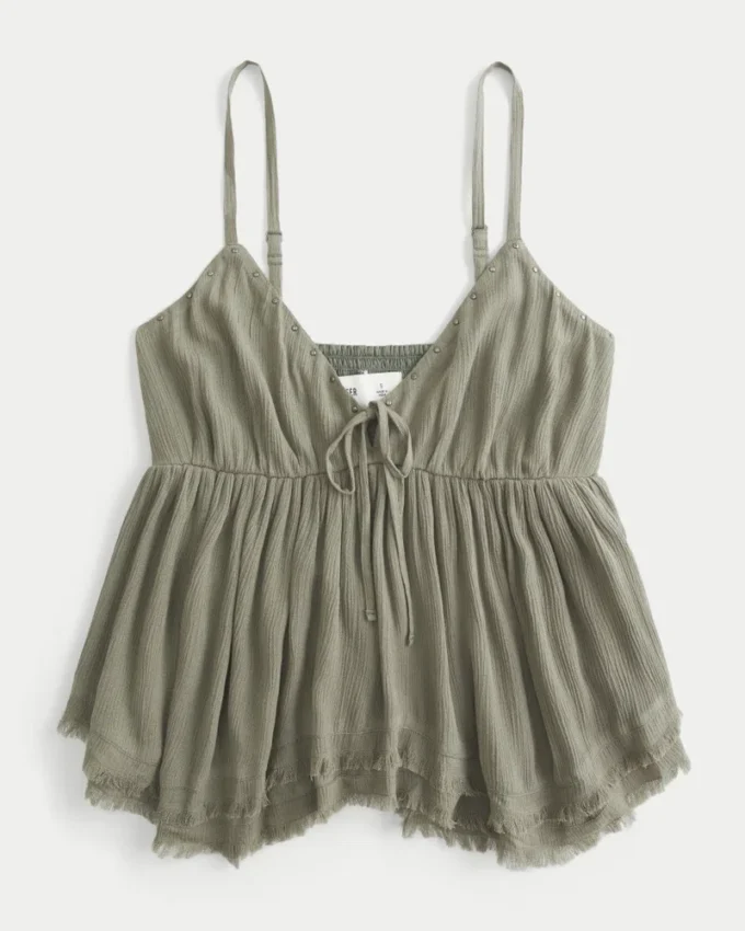 Enkel babydoll-top med nitar Enkel babydoll-top med nitar