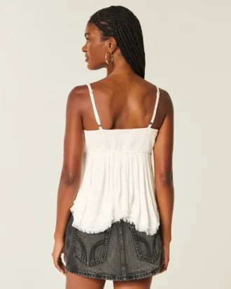 Enkel babydoll-top med nitar