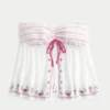 Enkel, broderad babydoll-top utan axelband Enkel, broderad babydoll-top utan axelband