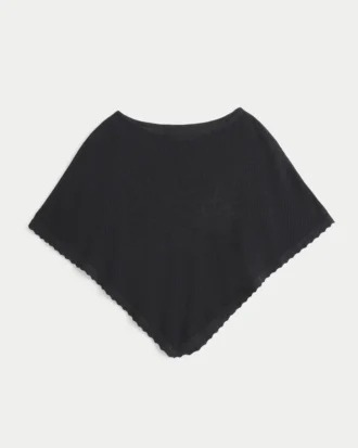 Enkel poncho med blommönster