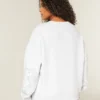 Enkel sweatshirt med nitar och grafiskt tryck