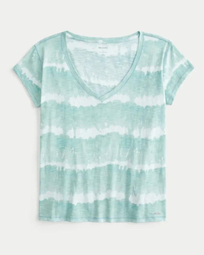 Enkel T-shirt med V-ringning
