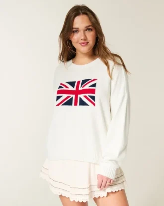 Enkel tröja med Union Jack-motiv