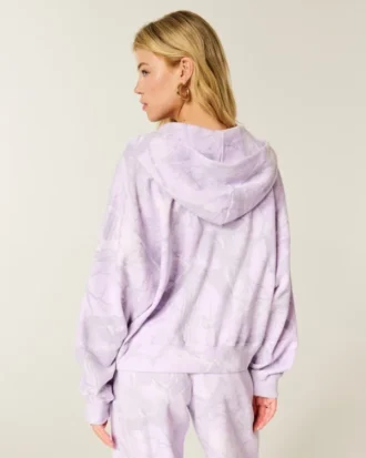 Enkel zip-up-hoodie i kamouflage