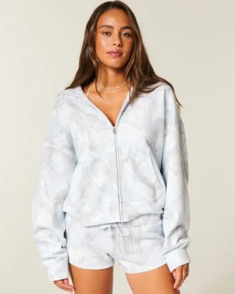 Enklaste camouflagehoodie med dragkedja