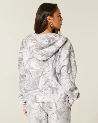 Enklaste camouflagehoodie med dragkedja
