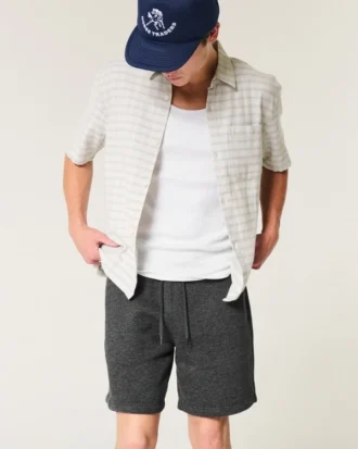 Fleece-shorts med ikon ovanför knäet