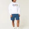 Fleece-shorts med ikon ovanför knäet