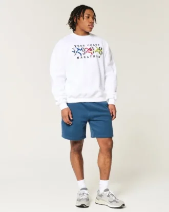 Fleece-shorts med ikon ovanför knäet