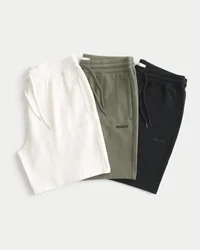 Fleece-shorts med logo, 3-pack, ovanför knäet