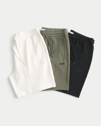 Fleece-shorts med logo, 3-pack, ovanför knäet