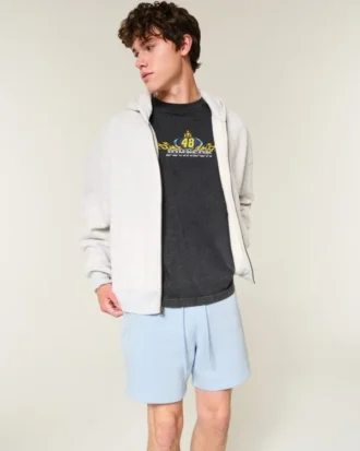 Fleece-shorts som slutar ovanför knäna