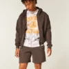 Fleece-shorts som slutar ovanför knäna