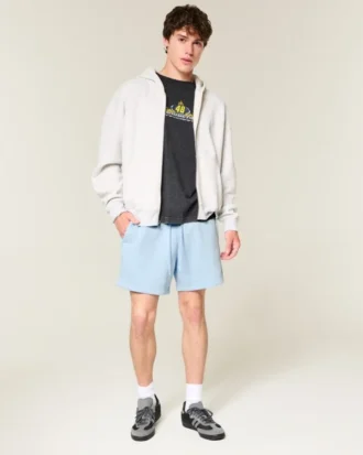Fleece-shorts som slutar ovanför knäna