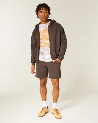 Fleece-shorts som slutar ovanför knäna