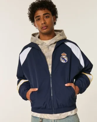 Fleecefodrad Real Madrid CF-träningsjacka med tryck